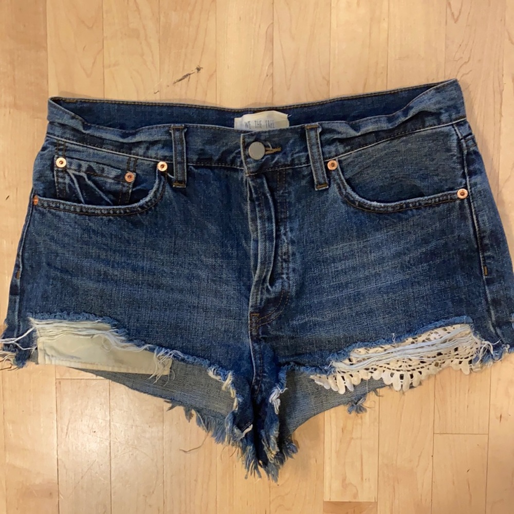 Free People - We Are Free Distressed Denim shorts